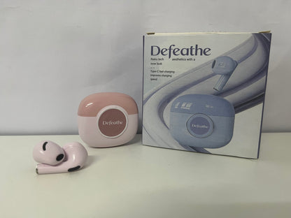 Defeathe Soft Pink Retro True Wireless Bluetooth Headphones Stylish & Experience Audio Item