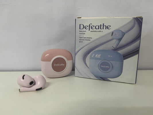 Defeathe Soft Pink Retro True Wireless Bluetooth Headphones Stylish & Experience Audio Item