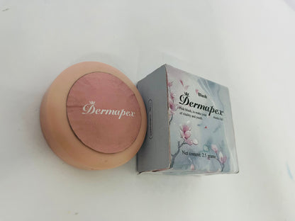 Dermapex Powder Matte Blush Cheeks Face Makeup for Women With Mirror and Powder Puff Monochrome Blushes Lightweight,Smooth,Blendable,Fade and Transfer-Resistant Baked Blush,Effortless Matte Natural Finish