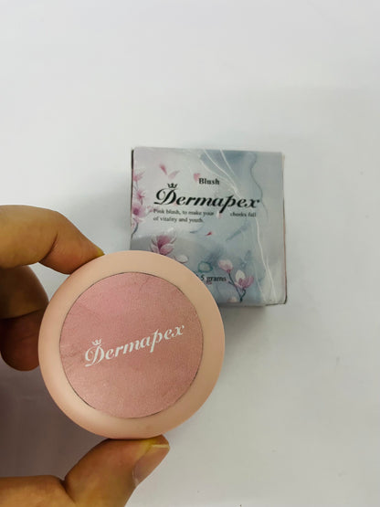 Dermapex Powder Matte Blush Cheeks Face Makeup for Women With Mirror and Powder Puff Monochrome Blushes Lightweight,Smooth,Blendable,Fade and Transfer-Resistant Baked Blush,Effortless Matte Natural Finish