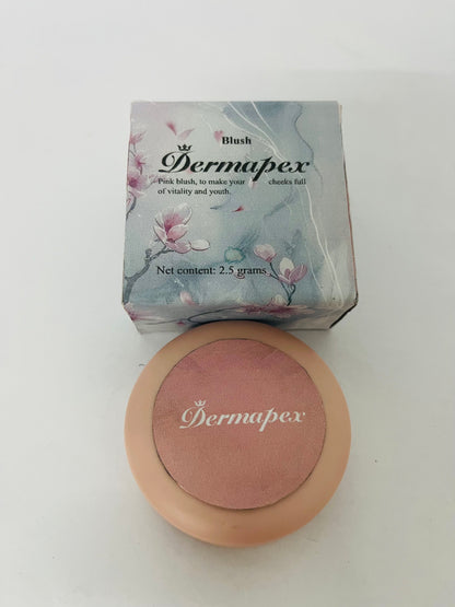 Dermapex Powder Matte Blush Cheeks Face Makeup for Women With Mirror and Powder Puff Monochrome Blushes Lightweight,Smooth,Blendable,Fade and Transfer-Resistant Baked Blush,Effortless Matte Natural Finish