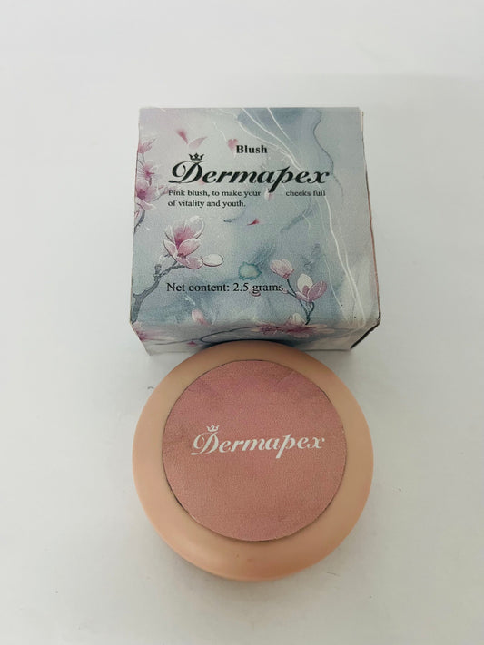 Dermapex Powder Matte Blush Cheeks Face Makeup for Women With Mirror and Powder Puff Monochrome Blushes Lightweight,Smooth,Blendable,Fade and Transfer-Resistant Baked Blush,Effortless Matte Natural Finish