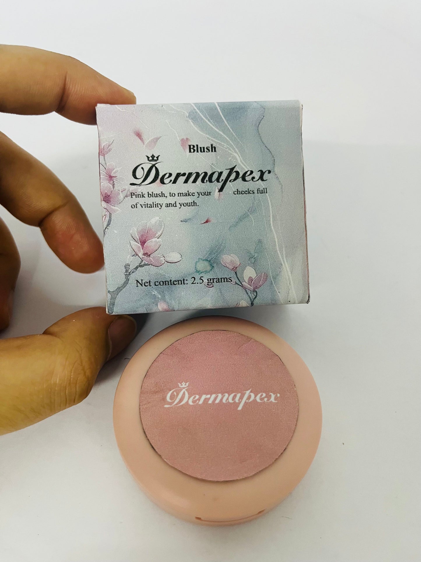 Dermapex Powder Matte Blush Cheeks Face Makeup for Women With Mirror and Powder Puff Monochrome Blushes Lightweight,Smooth,Blendable,Fade and Transfer-Resistant Baked Blush,Effortless Matte Natural Finish