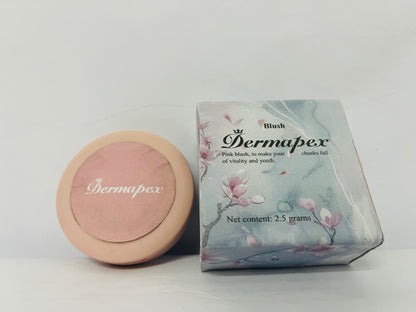 Dermapex Powder Matte Blush Cheeks Face Makeup for Women With Mirror and Powder Puff Monochrome Blushes Lightweight,Smooth,Blendable,Fade and Transfer-Resistant Baked Blush,Effortless Matte Natural Finish