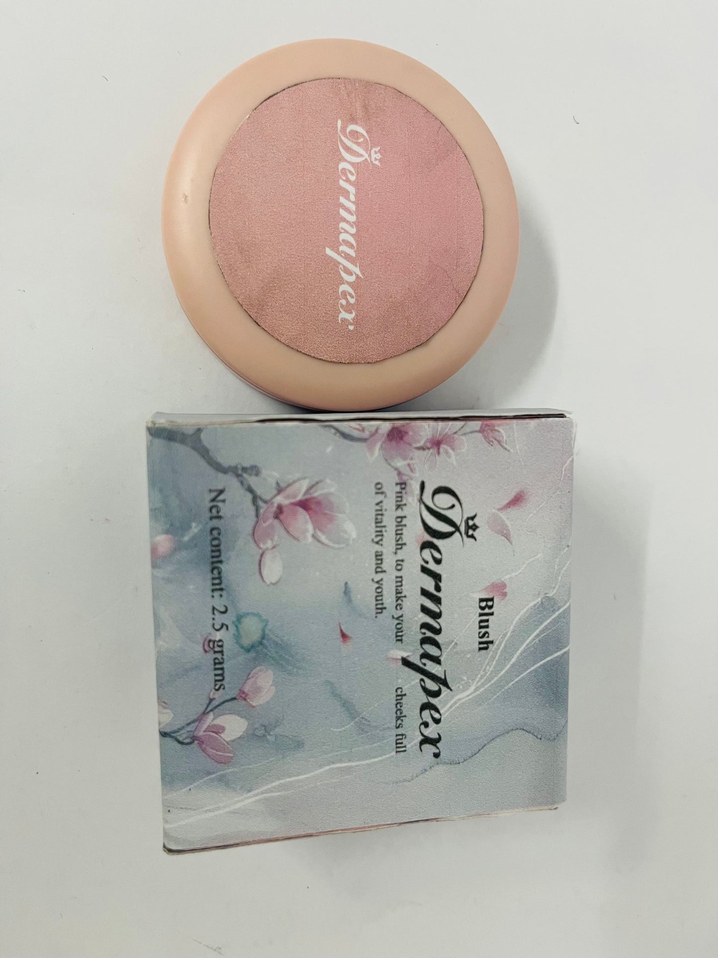 Dermapex Powder Matte Blush Cheeks Face Makeup for Women With Mirror and Powder Puff Monochrome Blushes Lightweight,Smooth,Blendable,Fade and Transfer-Resistant Baked Blush,Effortless Matte Natural Finish