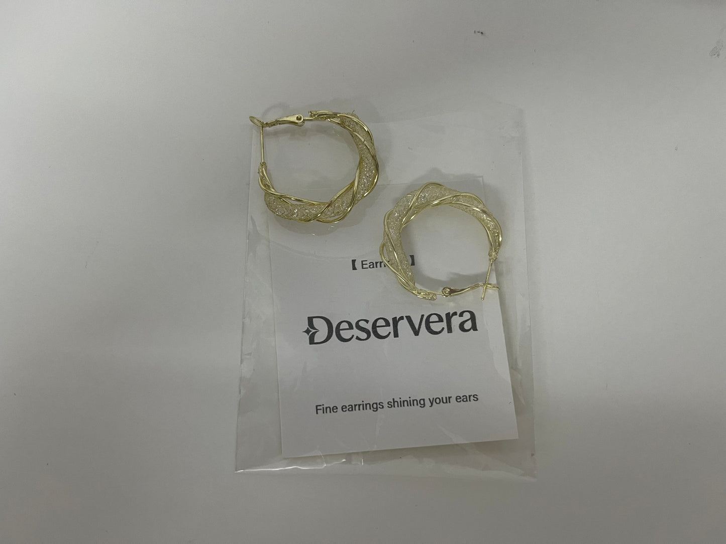 Deservera Woven Gilded Hoop Earrings Retro & Elegant Statement Piece for Outfits