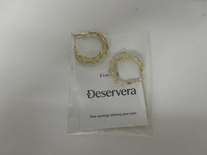 Deservera Woven Gilded Hoop Earrings Retro & Elegant Statement Piece for Outfits