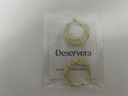 Deservera Woven Gilded Hoop Earrings Retro & Elegant Statement Piece for Outfits