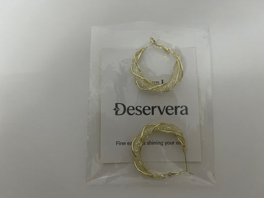 Deservera Woven Gilded Hoop Earrings Retro & Elegant Statement Piece for Outfits