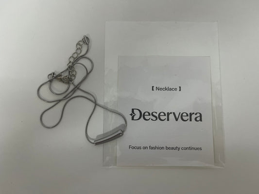 Deservera Minimalist Silver Bar Necklace Low-Key & Elegant Statement Piece for Outfits