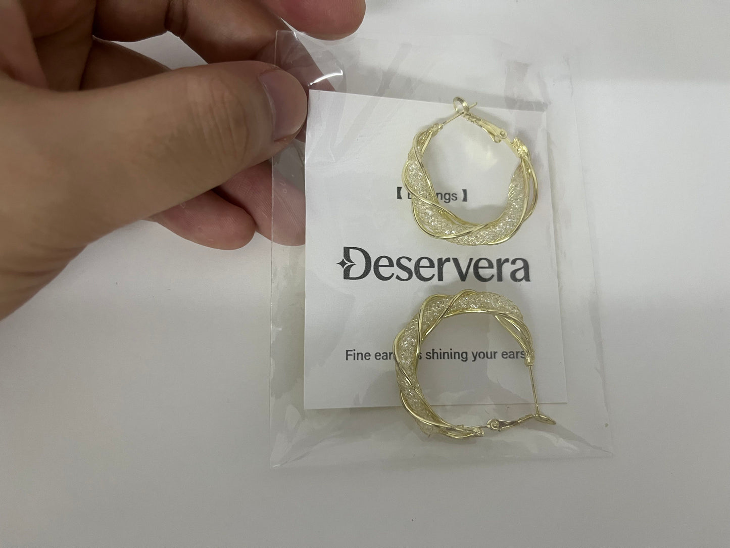 Deservera Woven Gilded Hoop Earrings Retro & Elegant Statement Piece for Outfits