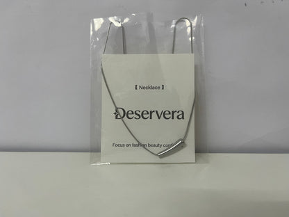 Deservera Minimalist Silver Bar Necklace Low-Key & Elegant Statement Piece for Outfits