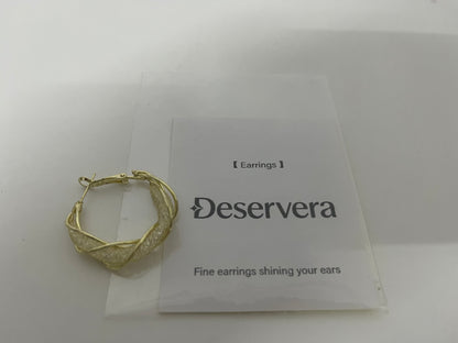 Deservera Woven Gilded Hoop Earrings Retro & Elegant Statement Piece for Outfits