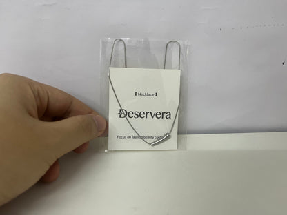 Deservera Minimalist Silver Bar Necklace Low-Key & Elegant Statement Piece for Outfits