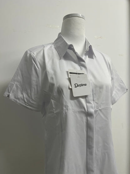 Destime Womens Button Down Shirts Stretch Wrinkle Free Formal Short Sleeve Dress Shirt Summer Work Blouses Business Casual Tops
