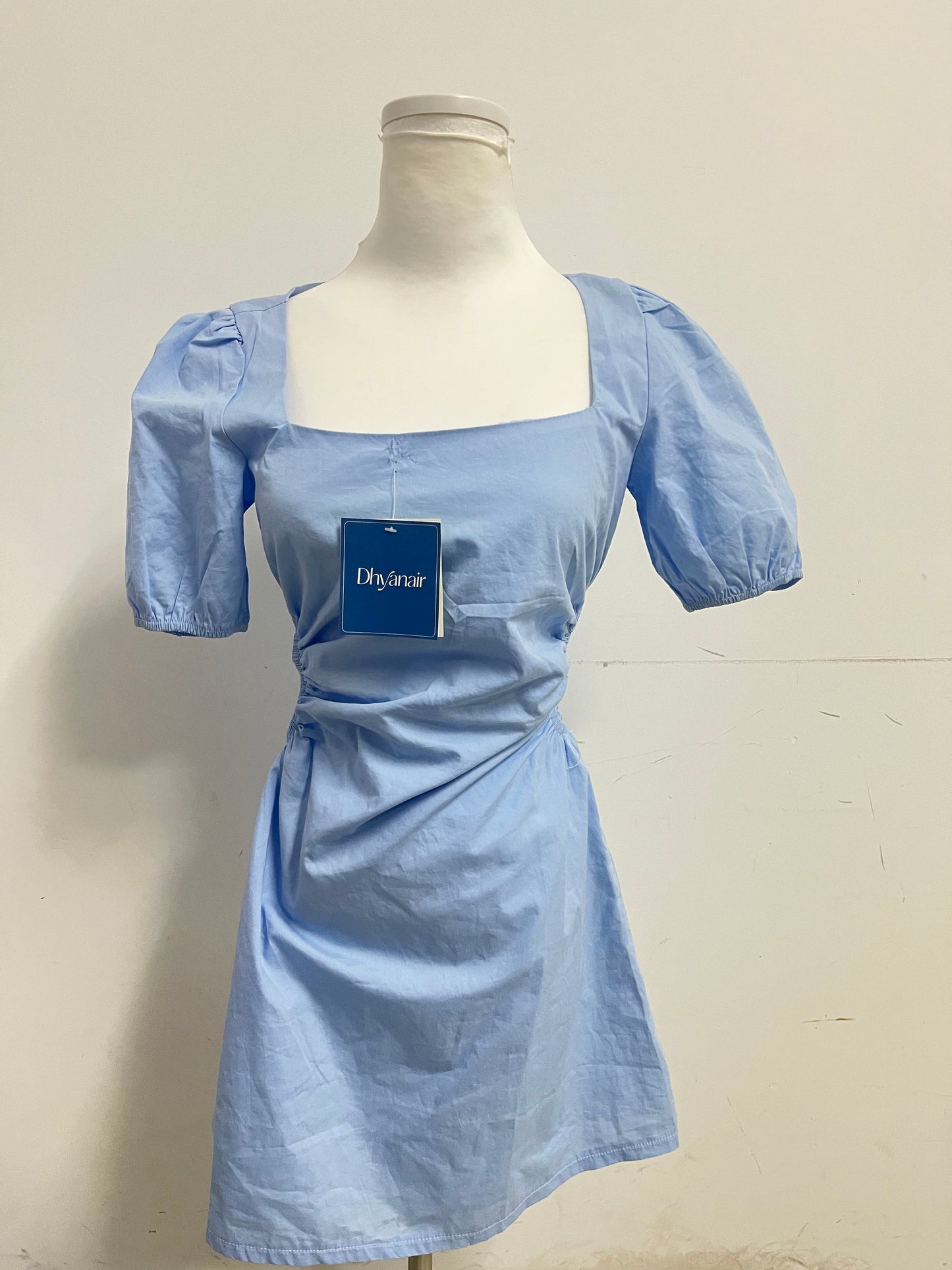 【Dhyanair Light Blue Ruched Dress】—— Fresh & Elegant Daily Wear