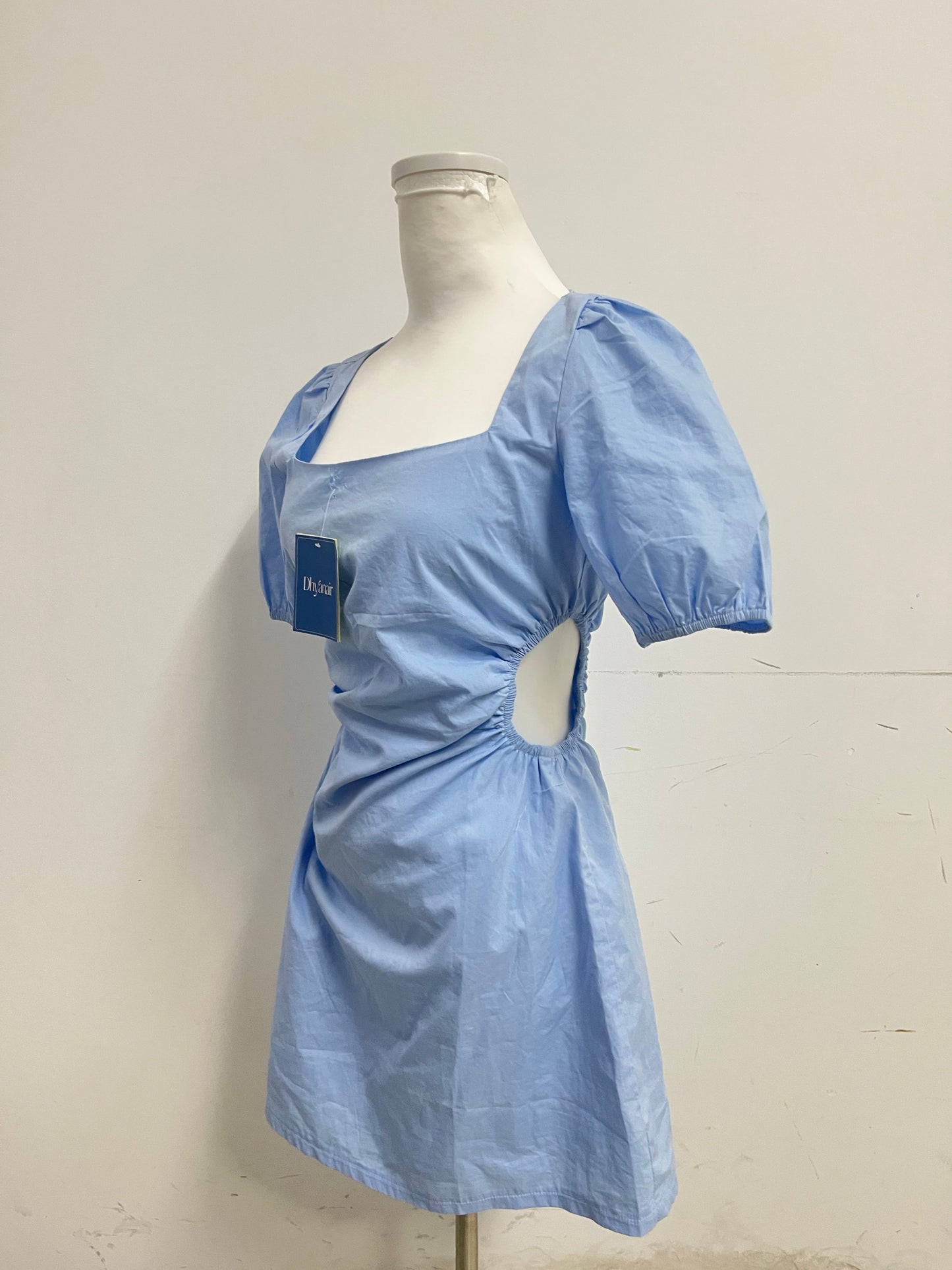 【Dhyanair Light Blue Ruched Dress】—— Fresh & Elegant Daily Wear