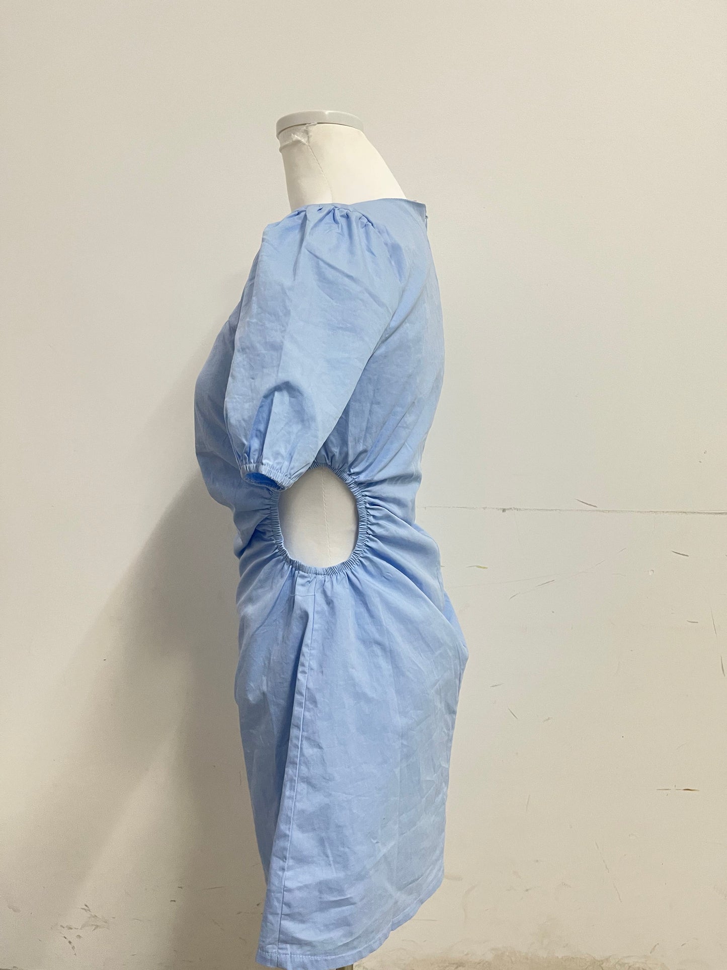 【Dhyanair Light Blue Ruched Dress】—— Fresh & Elegant Daily Wear