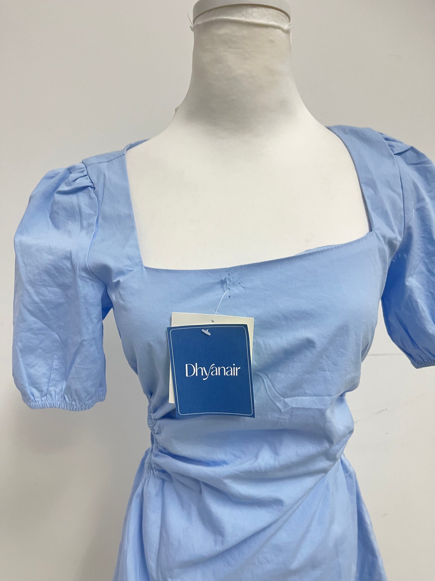 【Dhyanair Light Blue Ruched Dress】—— Fresh & Elegant Daily Wear