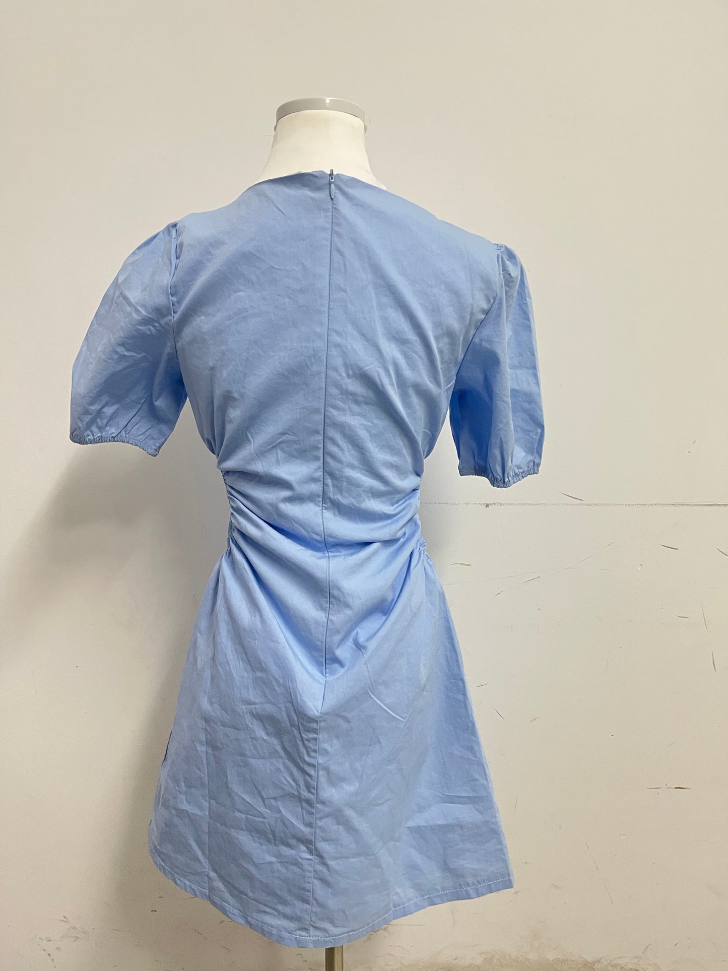 【Dhyanair Light Blue Ruched Dress】—— Fresh & Elegant Daily Wear