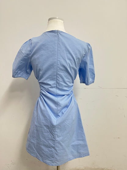 【Dhyanair Light Blue Ruched Dress】—— Fresh & Elegant Daily Wear
