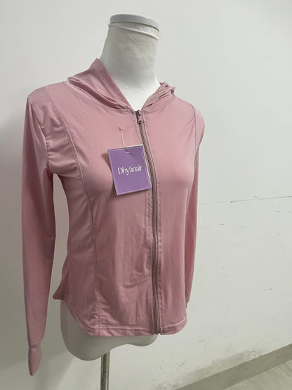 【Dhyanair Light Pink Athletic Hoodie】—— Comfortable & Stylish Activewear Essential