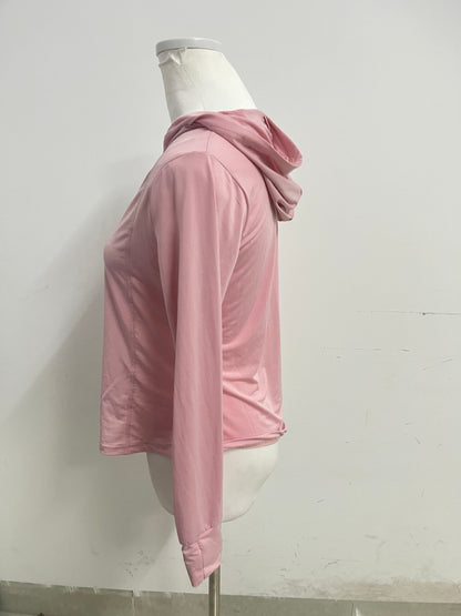 【Dhyanair Light Pink Athletic Hoodie】—— Comfortable & Stylish Activewear Essential