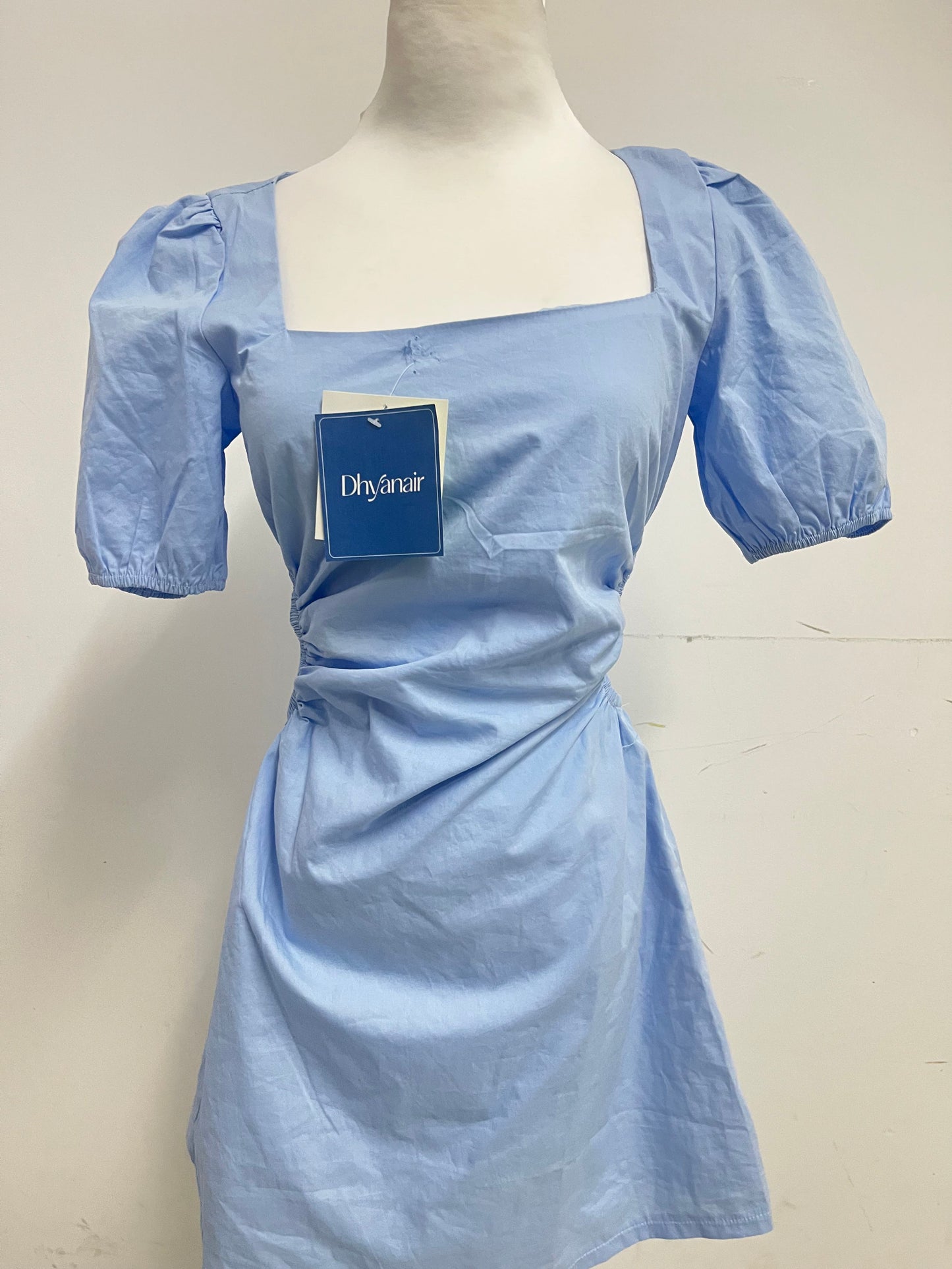 【Dhyanair Light Blue Ruched Dress】—— Fresh & Elegant Daily Wear