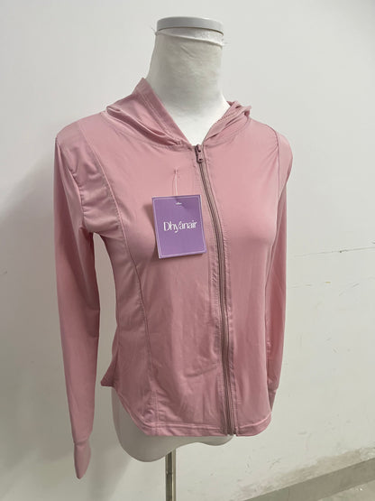 【Dhyanair Light Pink Athletic Hoodie】—— Comfortable & Stylish Activewear Essential