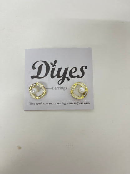 Diyes Geometric Pearl Rhinestone Earrings, Luxury Vintage Elegant Earrings, Versatile Jewelry for Daily & Office