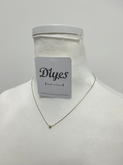 Diyes Dainty Gold Heart Necklace, Minimalist Heart Pendant Necklace for Women, Elegant Gold Chain Necklace for Daily Wear, Gift for Her