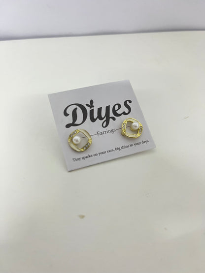 Diyes Geometric Pearl Rhinestone Earrings, Luxury Vintage Elegant Earrings, Versatile Jewelry for Daily & Office