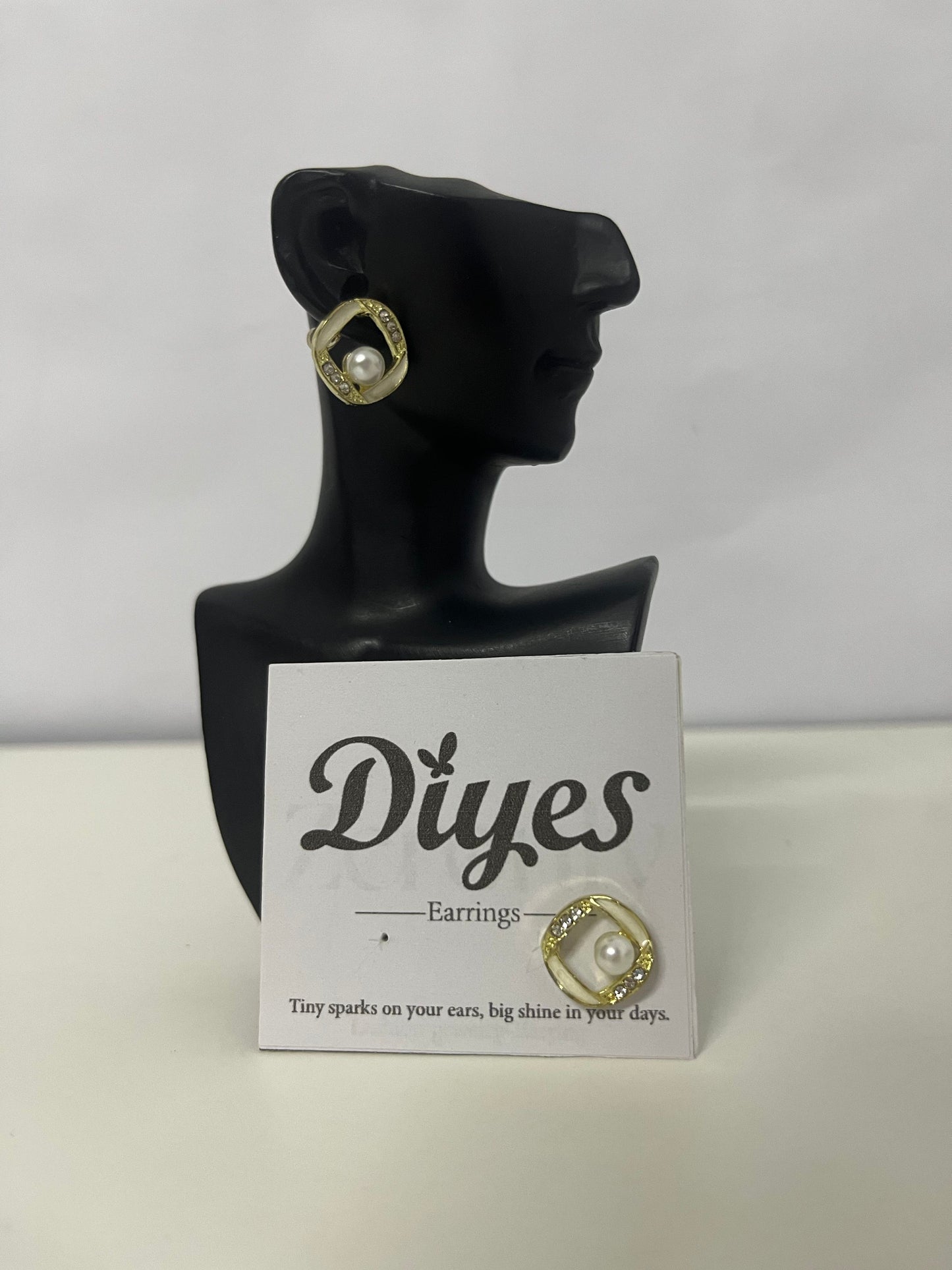 Diyes Geometric Pearl Rhinestone Earrings, Luxury Vintage Elegant Earrings, Versatile Jewelry for Daily & Office