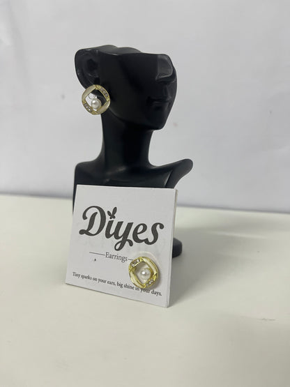 Diyes Geometric Pearl Rhinestone Earrings, Luxury Vintage Elegant Earrings, Versatile Jewelry for Daily & Office