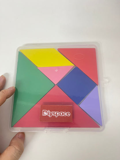 Diyspace Toy building blocks Color-Coded Tangram Set - Educational Logic Game