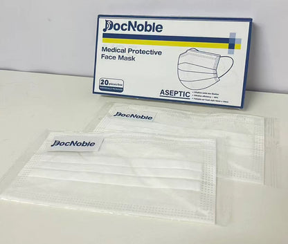 DocNoble Medical Protective Face Mask 20-Count Individually Packaged Aseptic Protection A Reliable Barrier for Daily Outings