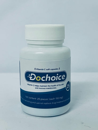 Dochoice Vitamin C Soft Capsules, 25 Count | 150mg per Capsule for Skin & Mucosa Health Support