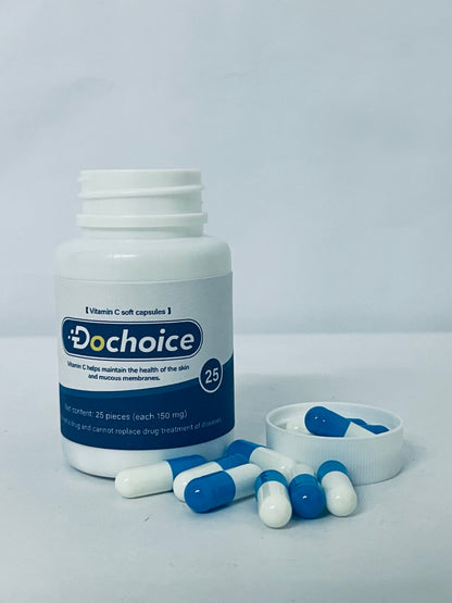 Dochoice Vitamin C Soft Capsules, 25 Count | 150mg per Capsule for Skin & Mucosa Health Support