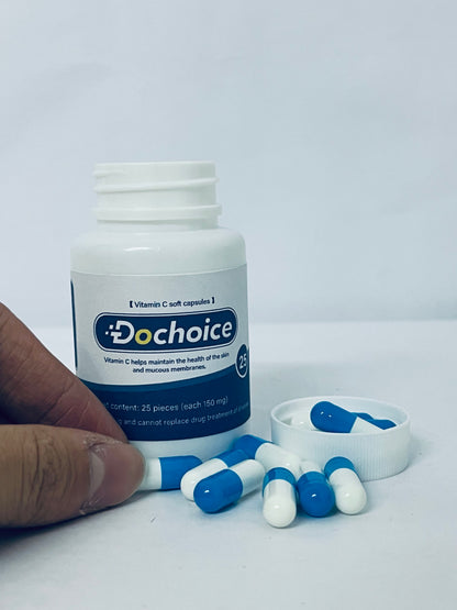 Dochoice Vitamin C Soft Capsules, 25 Count | 150mg per Capsule for Skin & Mucosa Health Support