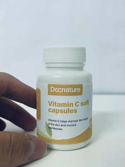 Docnature Vitamin C Soft Capsules Gentle & Easy to Absorb Support Skin & Mucous Membrane Health A Choice for Daily Nutritional Supplement