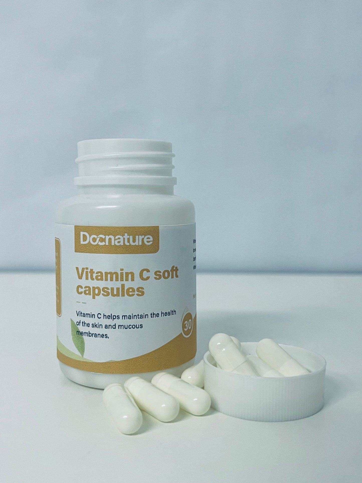 Docnature Vitamin C Soft Capsules Gentle & Easy to Absorb Support Skin & Mucous Membrane Health A Choice for Daily Nutritional Supplement