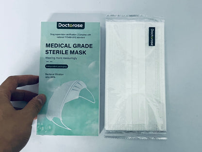 Doctorose Disposable Face Masks with Elastic Ear Loop 3 Ply Breathable, Suitable for Home, School, Office and Outdoors -10ct Box (White)