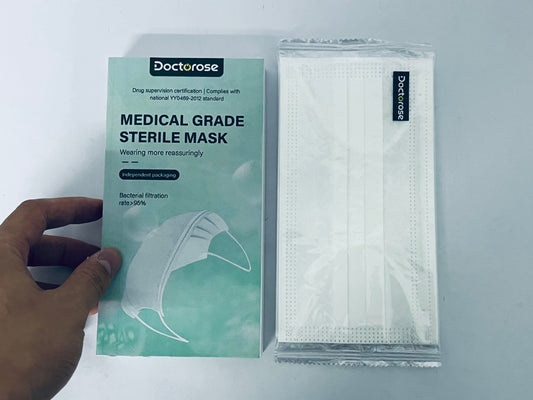 Doctorose Disposable Face Masks with Elastic Ear Loop 3 Ply Breathable, Suitable for Home, School, Office and Outdoors -10ct Box (White)