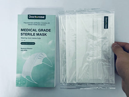 Doctorose Disposable Face Masks with Elastic Ear Loop 3 Ply Breathable, Suitable for Home, School, Office and Outdoors -10ct Box (White)