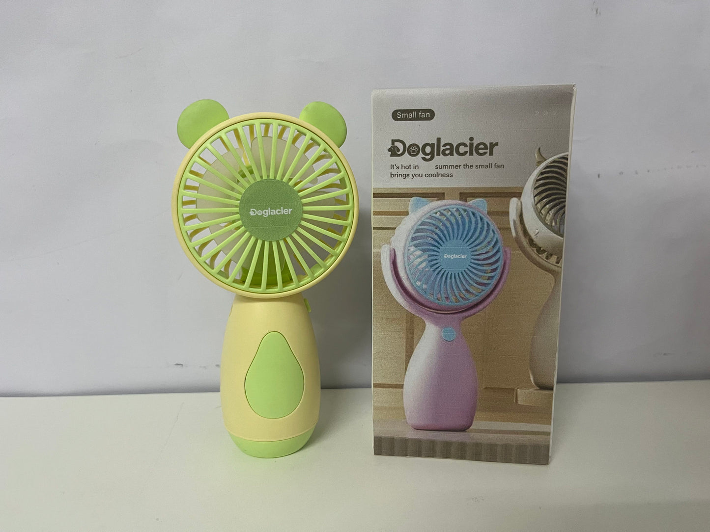 [Doglacier Electric fans]——Doglacier Cute Bear Ear Handheld Fan - Portable Rechargeable Personal Fan