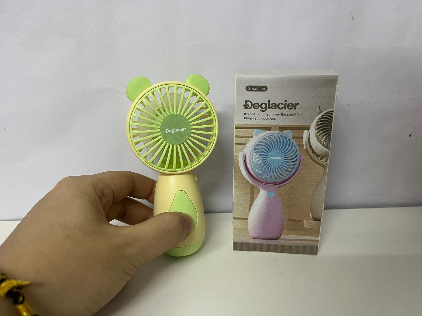 [Doglacier Electric fans]——Doglacier Cute Bear Ear Handheld Fan - Portable Rechargeable Personal Fan