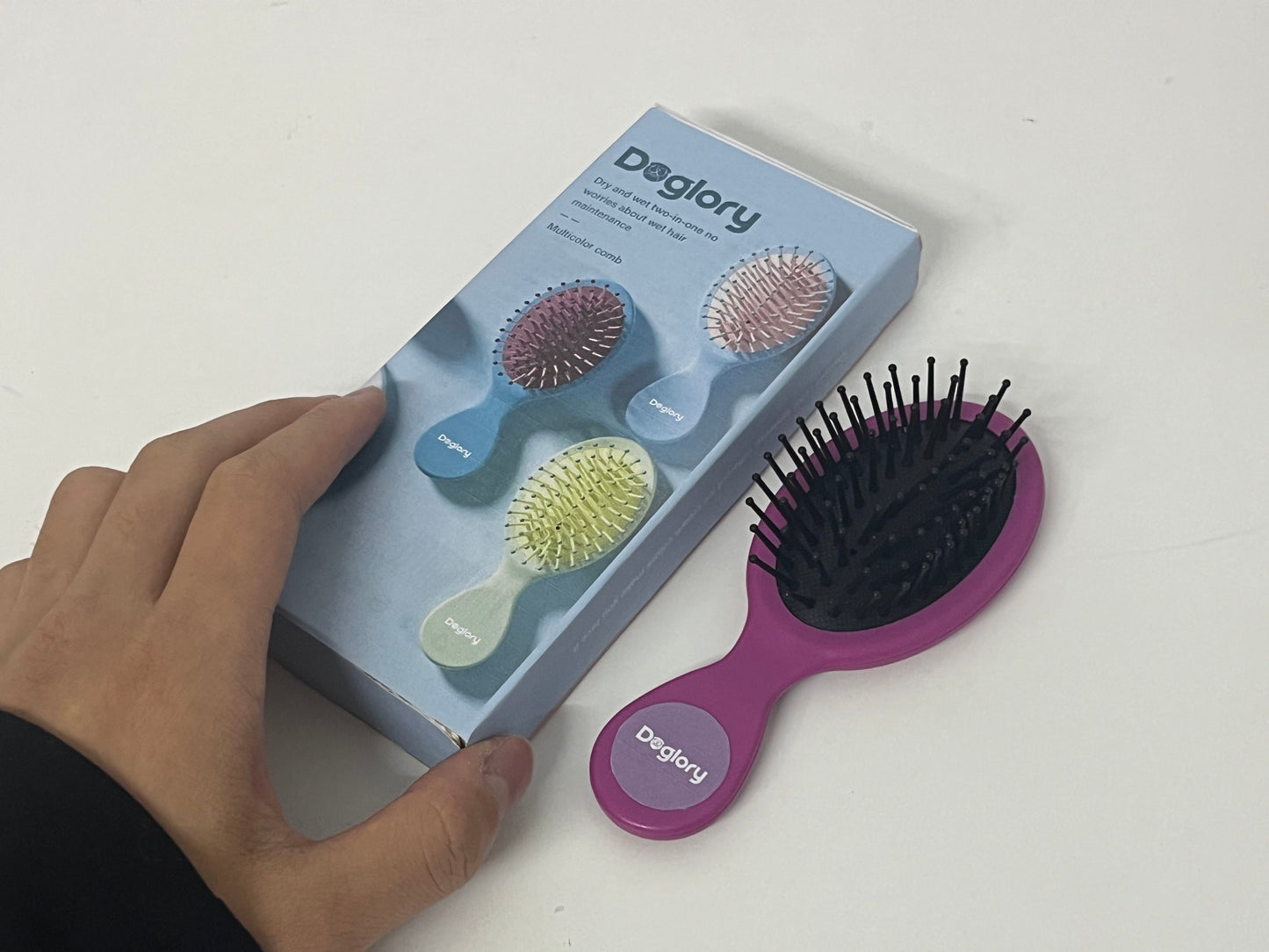 【Doglory Mini Detangling Cushion Comb】—— Gentle Care for Wet & Dry Hair