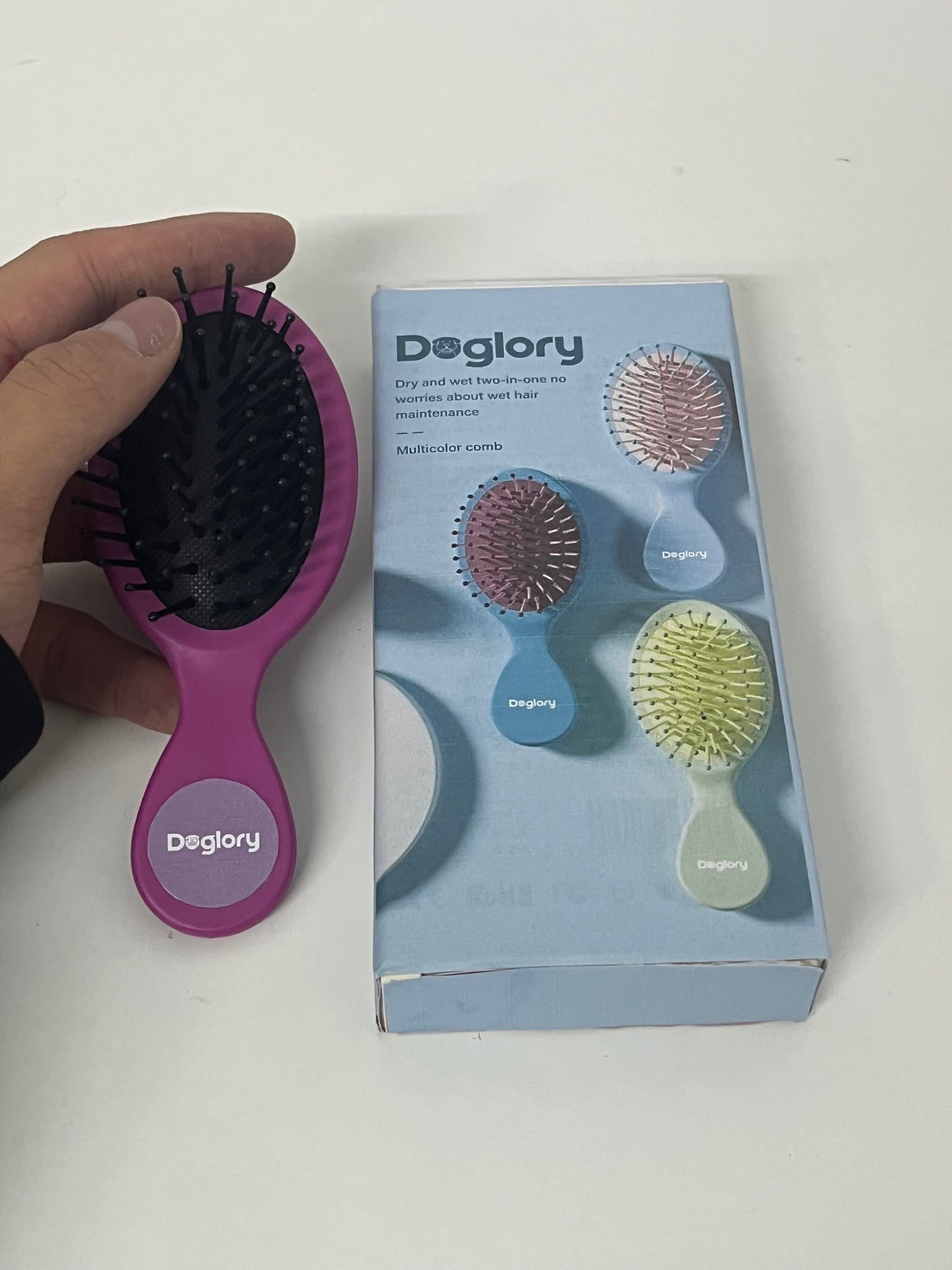 【Doglory Mini Detangling Cushion Comb】—— Gentle Care for Wet & Dry Hair
