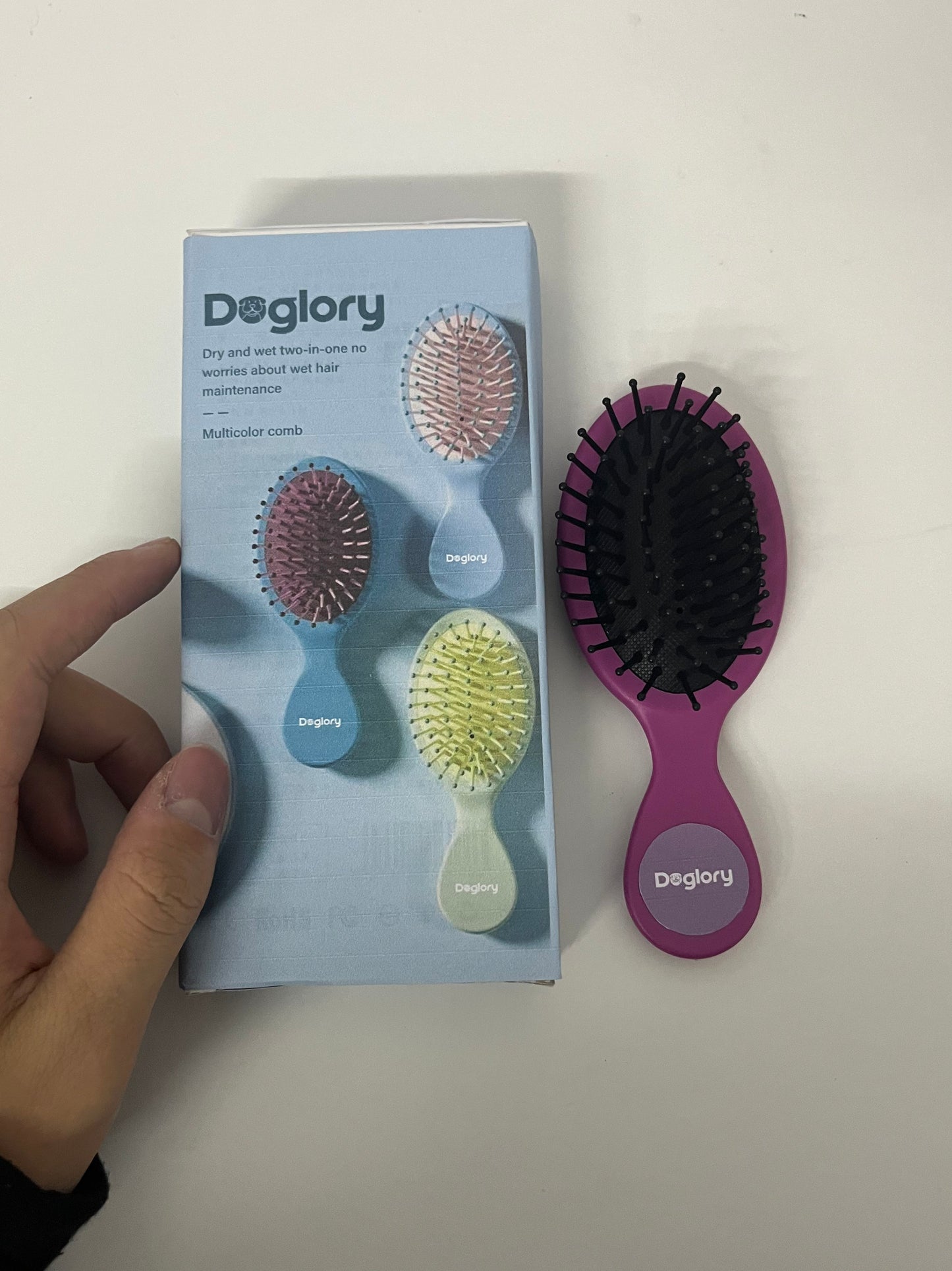 【Doglory Mini Detangling Cushion Comb】—— Gentle Care for Wet & Dry Hair