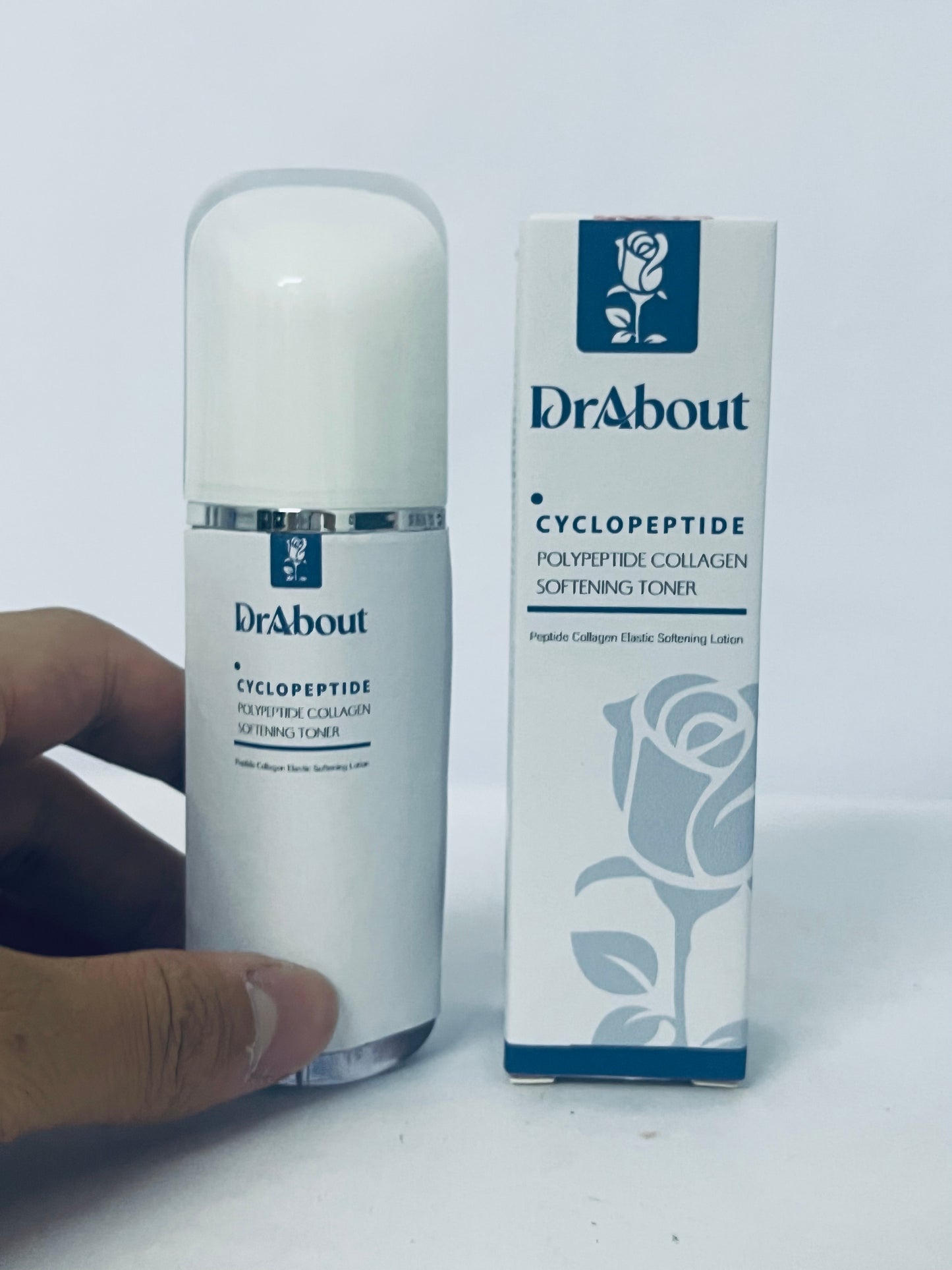 DrAbout Skin care products, namely, non-medicated skin serum Peptide Collagen Booster Toner Serum with Copper Peptides, Niacinamide & Hyaluronic Acid Skin Renewal Boosting Facial Essence for All Skin Types